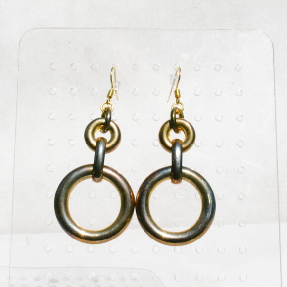 Handmade Bronze Contemporary Loop Earrings - Picture 3 of 7